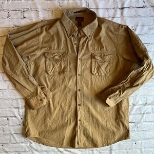 Born Men's Casual Button-Down Shirt in Mustard Tan